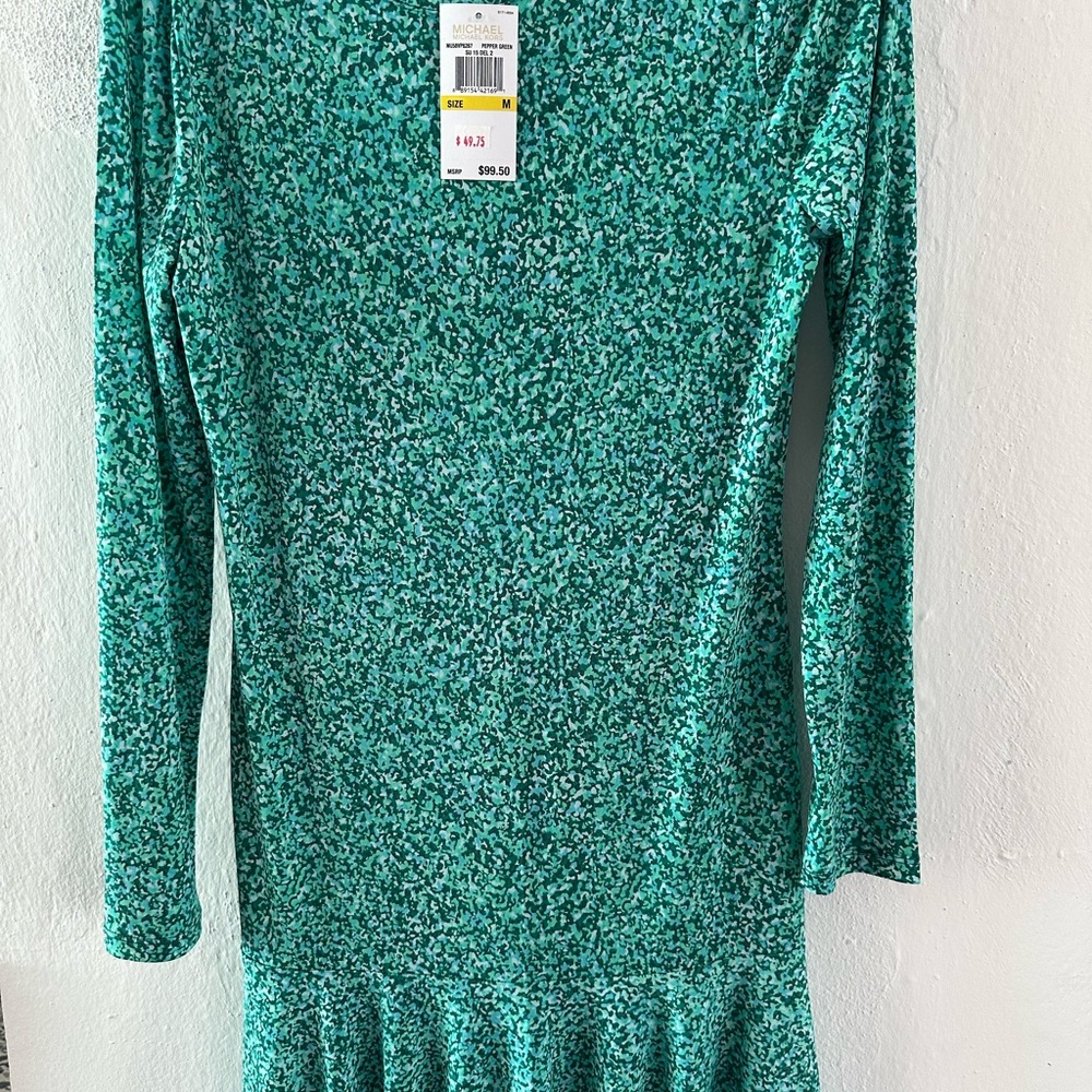 Michael Kors Green Patterned Dress - Picture 1 of 3